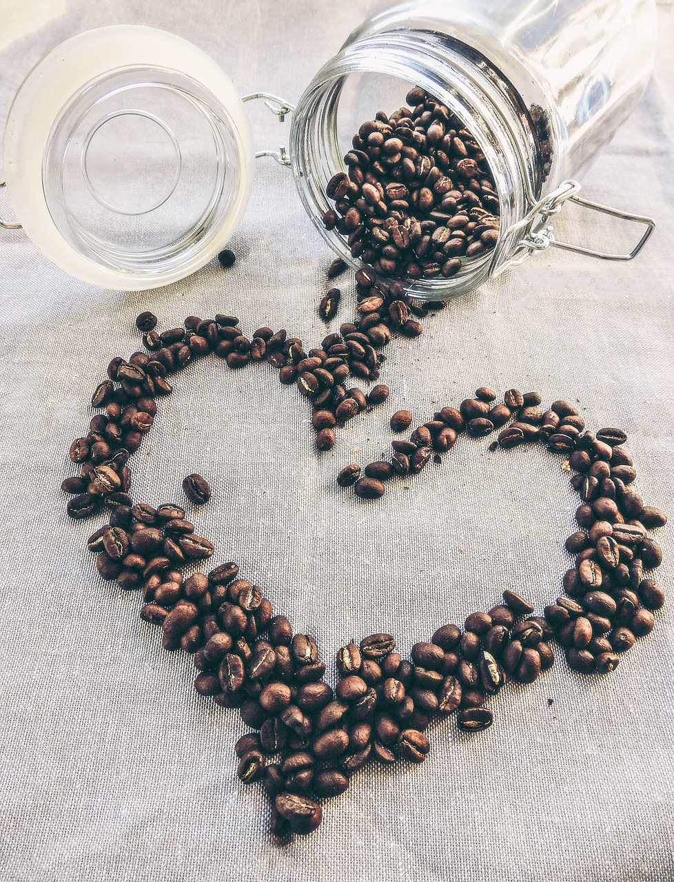 Image - coffee beans jar glass heart