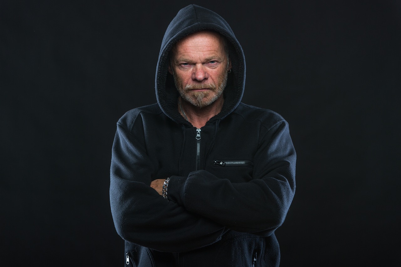 Image - angry man hoodie old bart