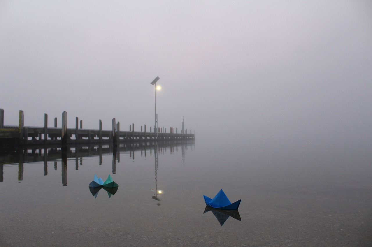 Image - jetty pier fog foggy morning