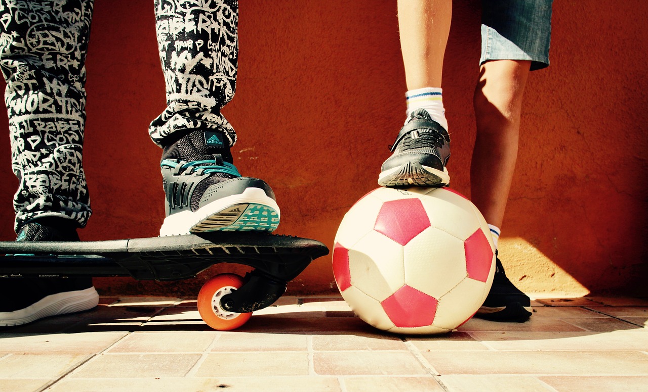 Image - boys game ball skateboard football