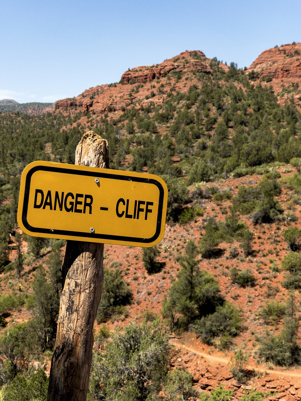 Image - danger sign desert red rock