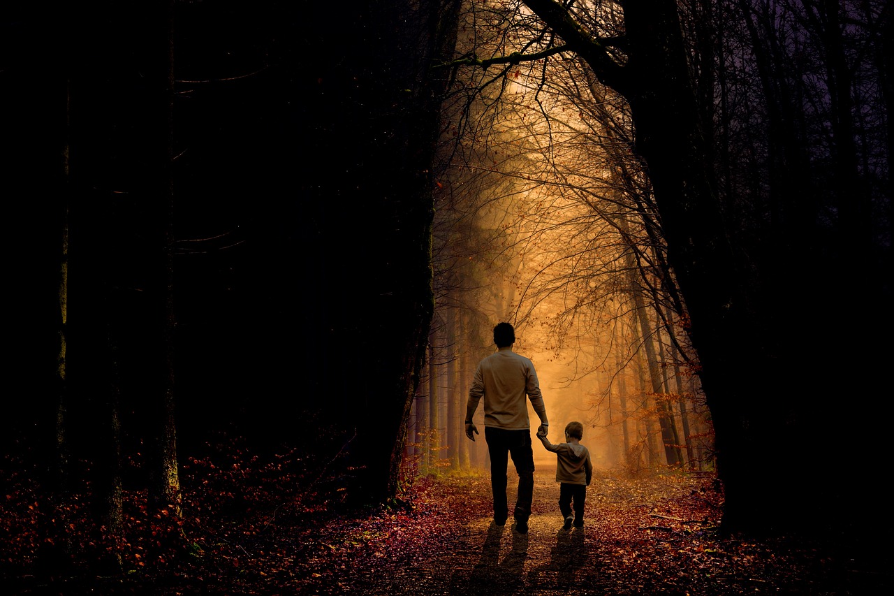 Image - father son walk child boy family