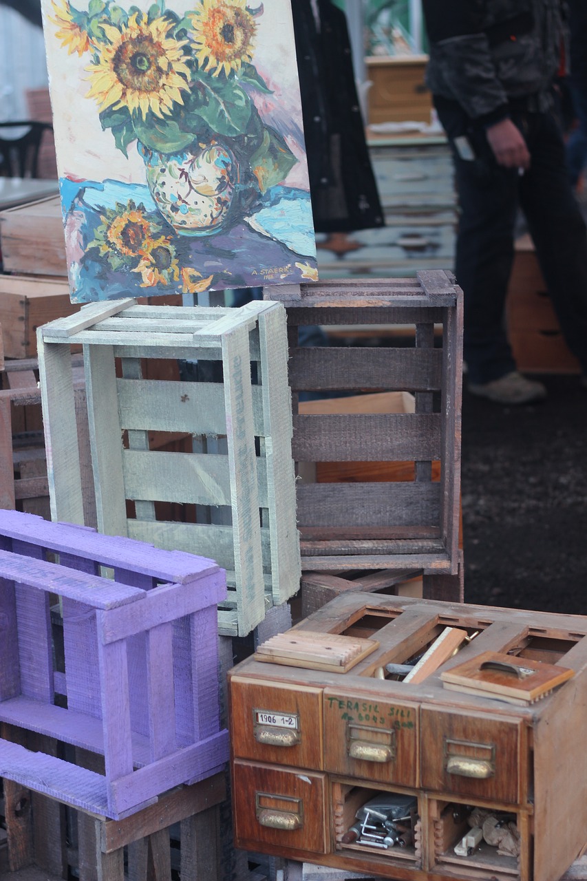 Image - wooden boxes flea market old figure