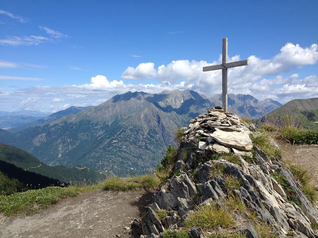 Image - la salette cross mountains sky