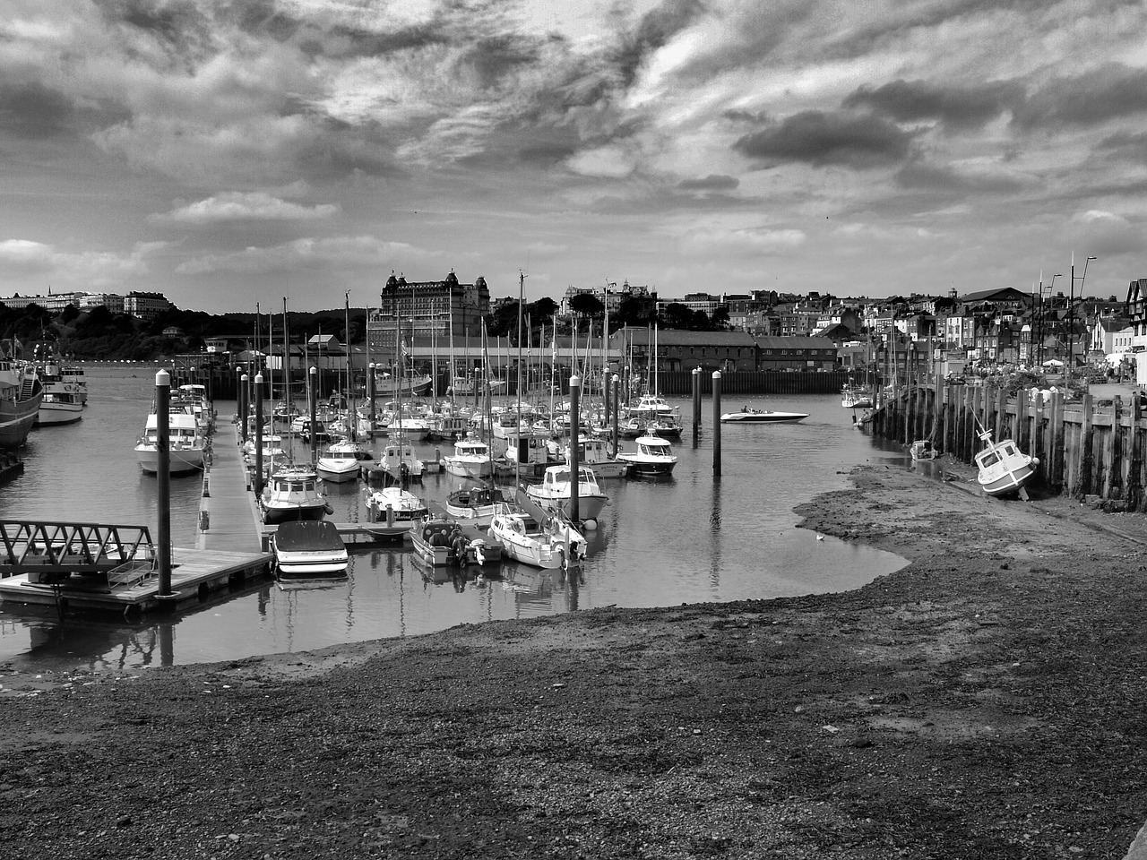 Image - seascape storm harbour ocean