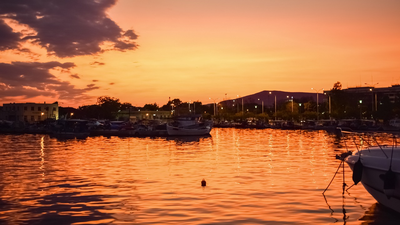 Image - greece volos port sunset dusk