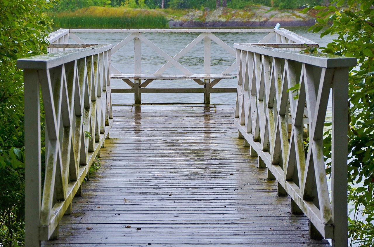 Image - bridge building wooden river