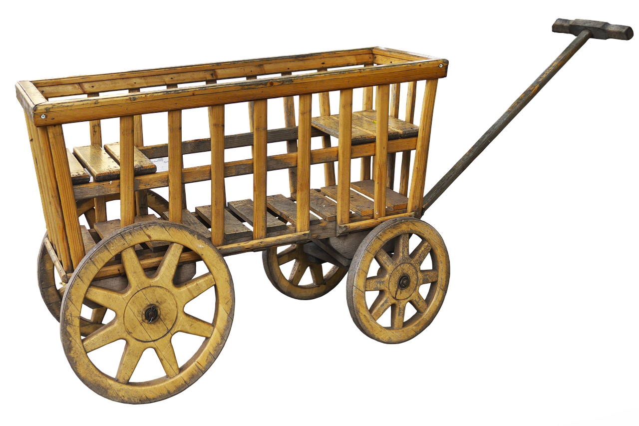 Image - cart handcart stroller wood car