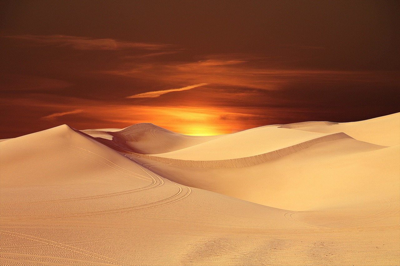 Image - desert sun landscape sunset dune