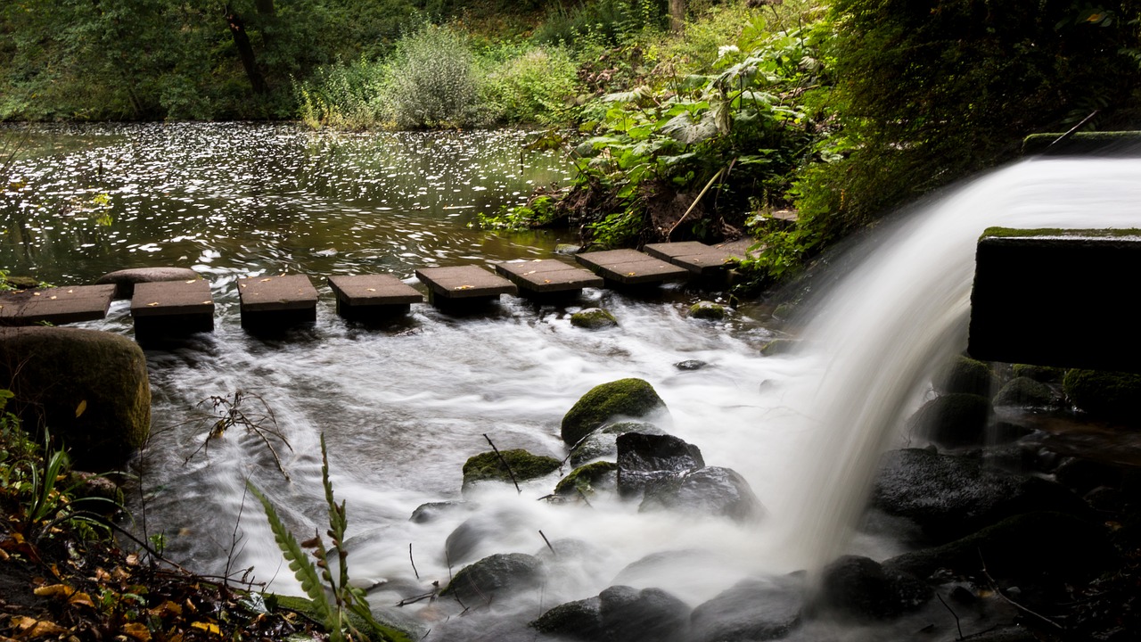 Image - waterfall lake water nature splash