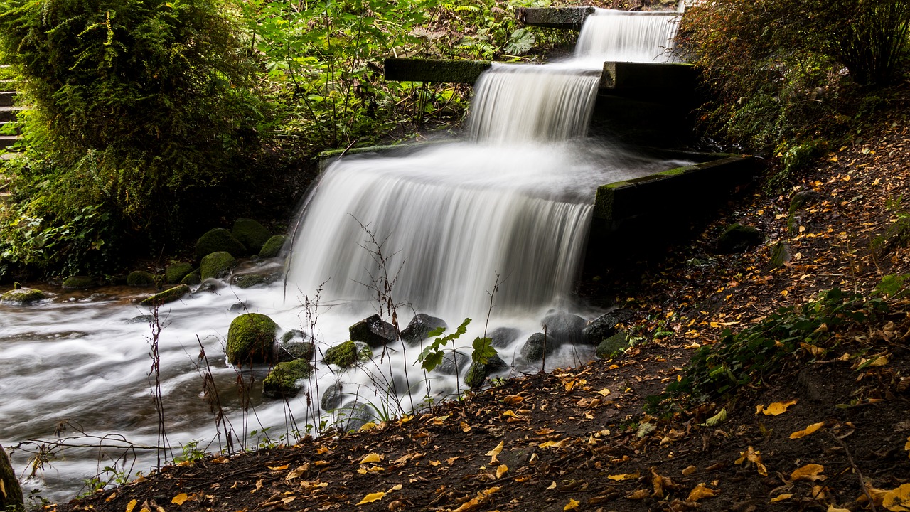 Image - waterfall lake water nature splash