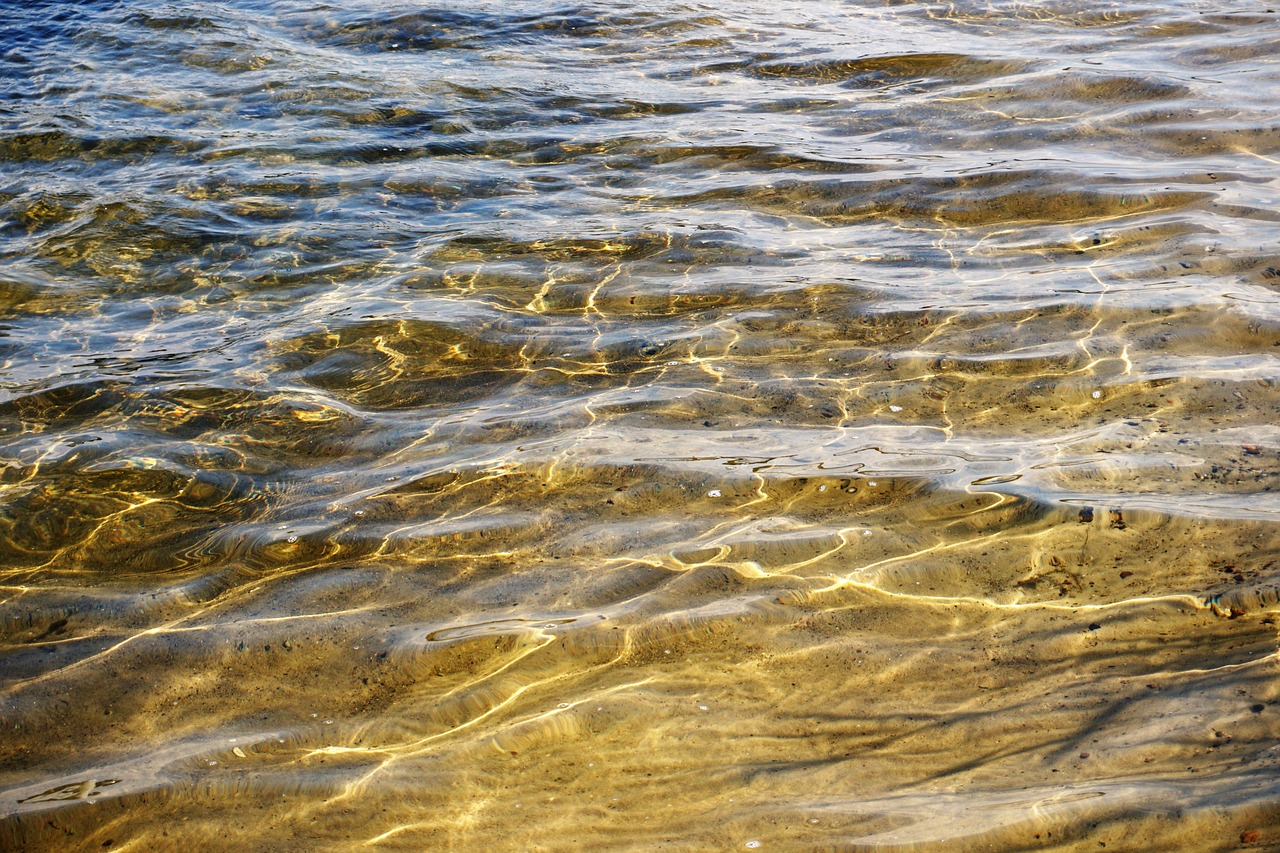 Image - water wave sand background sun