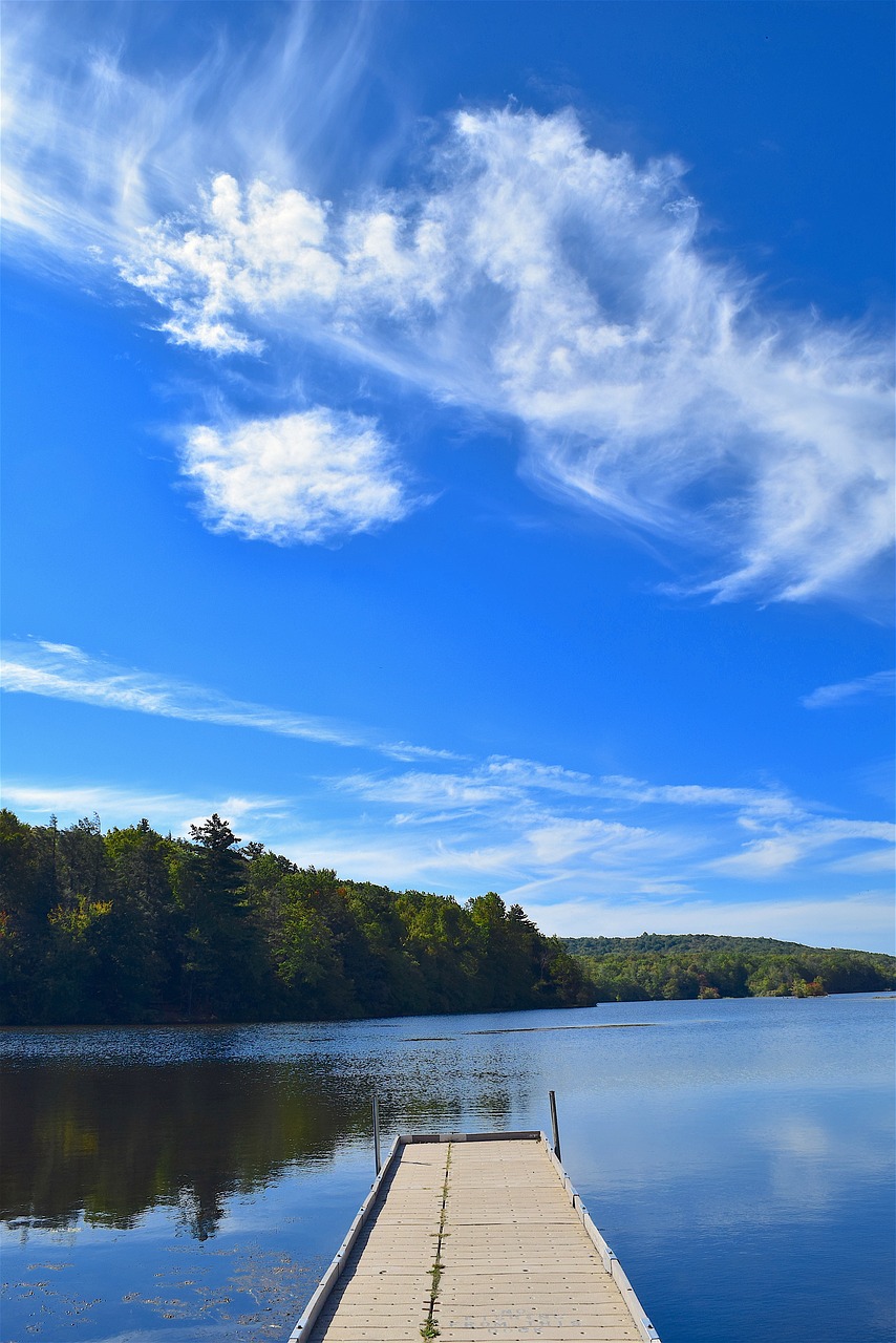 Image - dock lake sky water nature