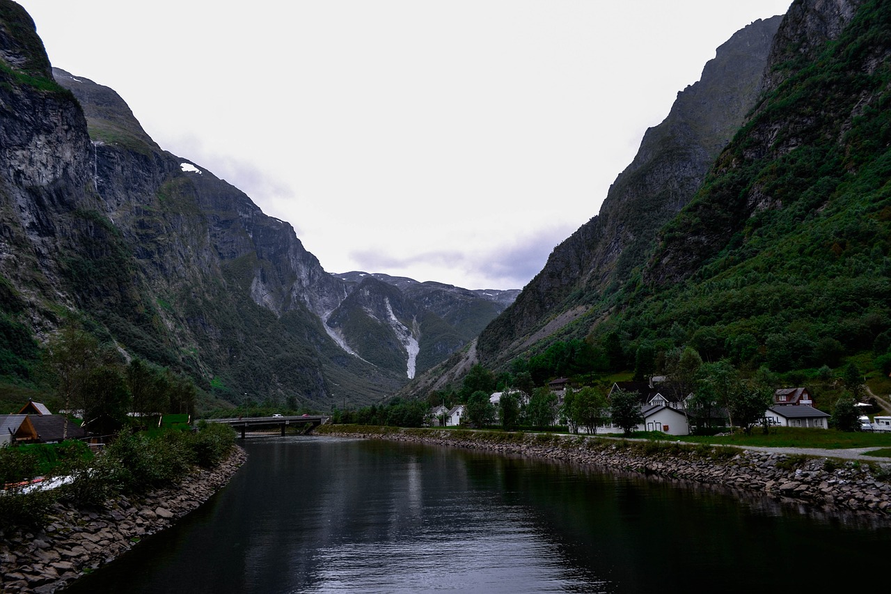 Image - norway waterfall dahl fjord sky