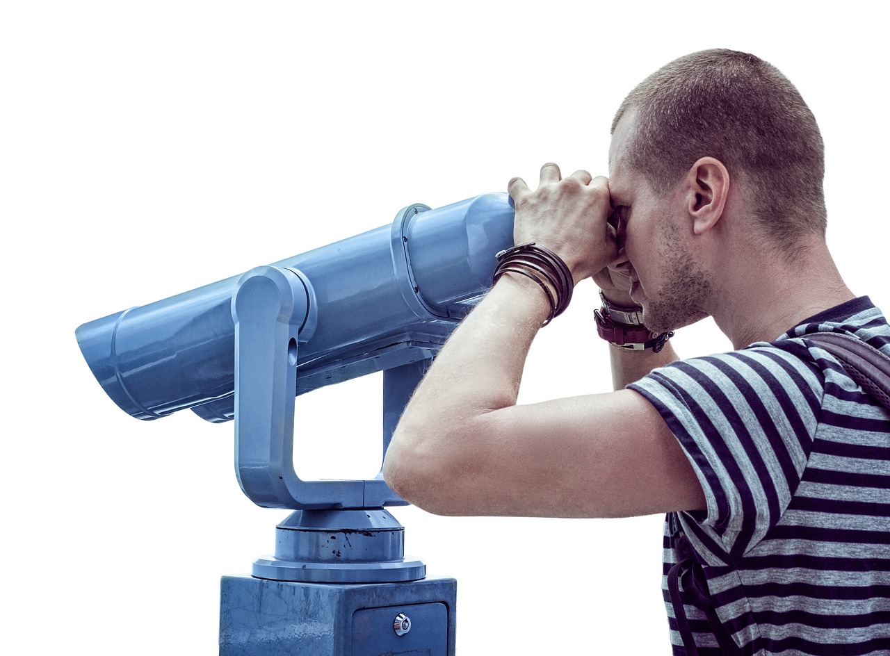 Image - telescope man viewing looking male