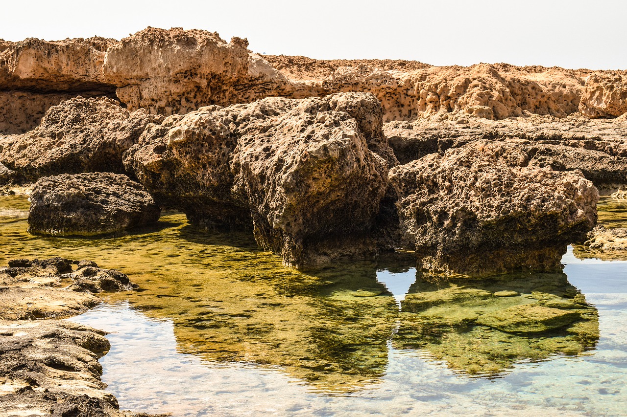 Image - rocky coast lagoon sea landscape