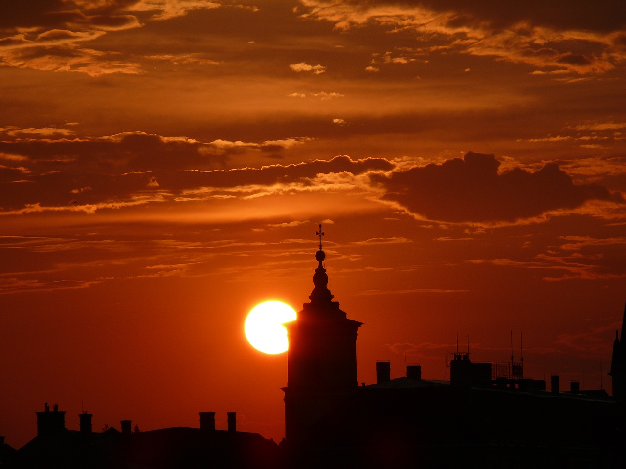 Image - sunset veszprém castle clouds