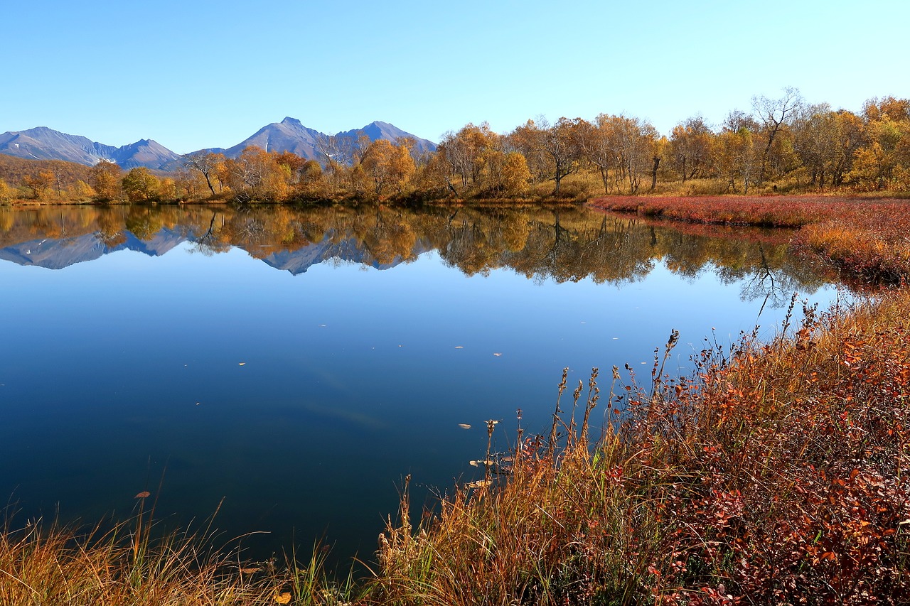 Image - autumn lake mountains reflection