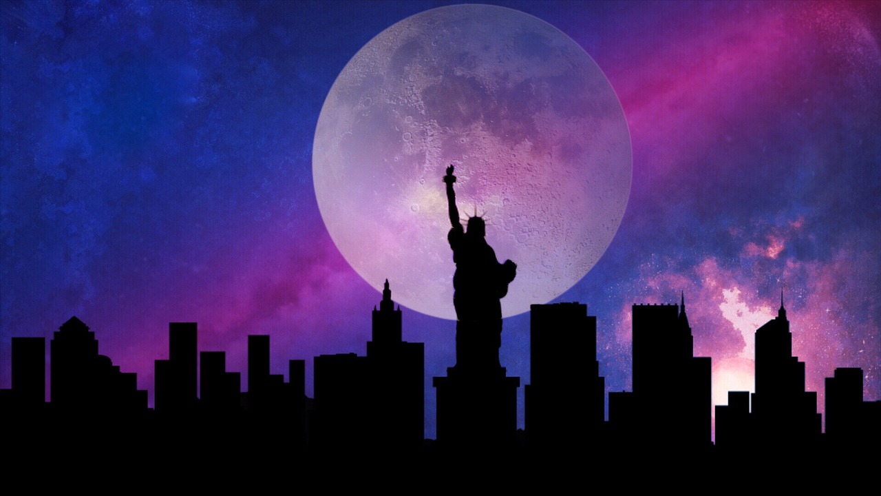 Image - new york moon stars city building