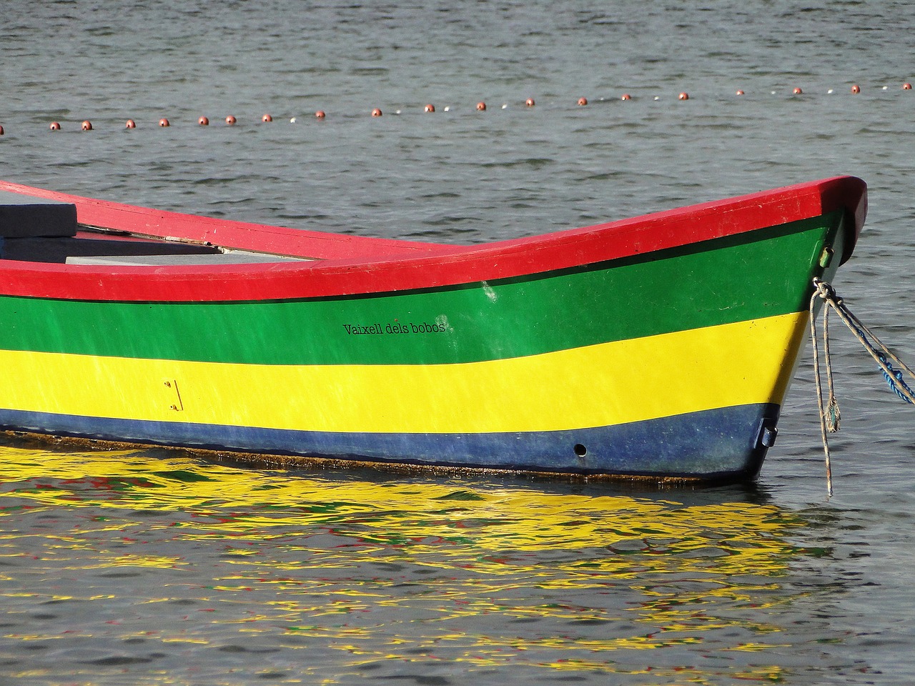 Image - boat colors water calm reflections