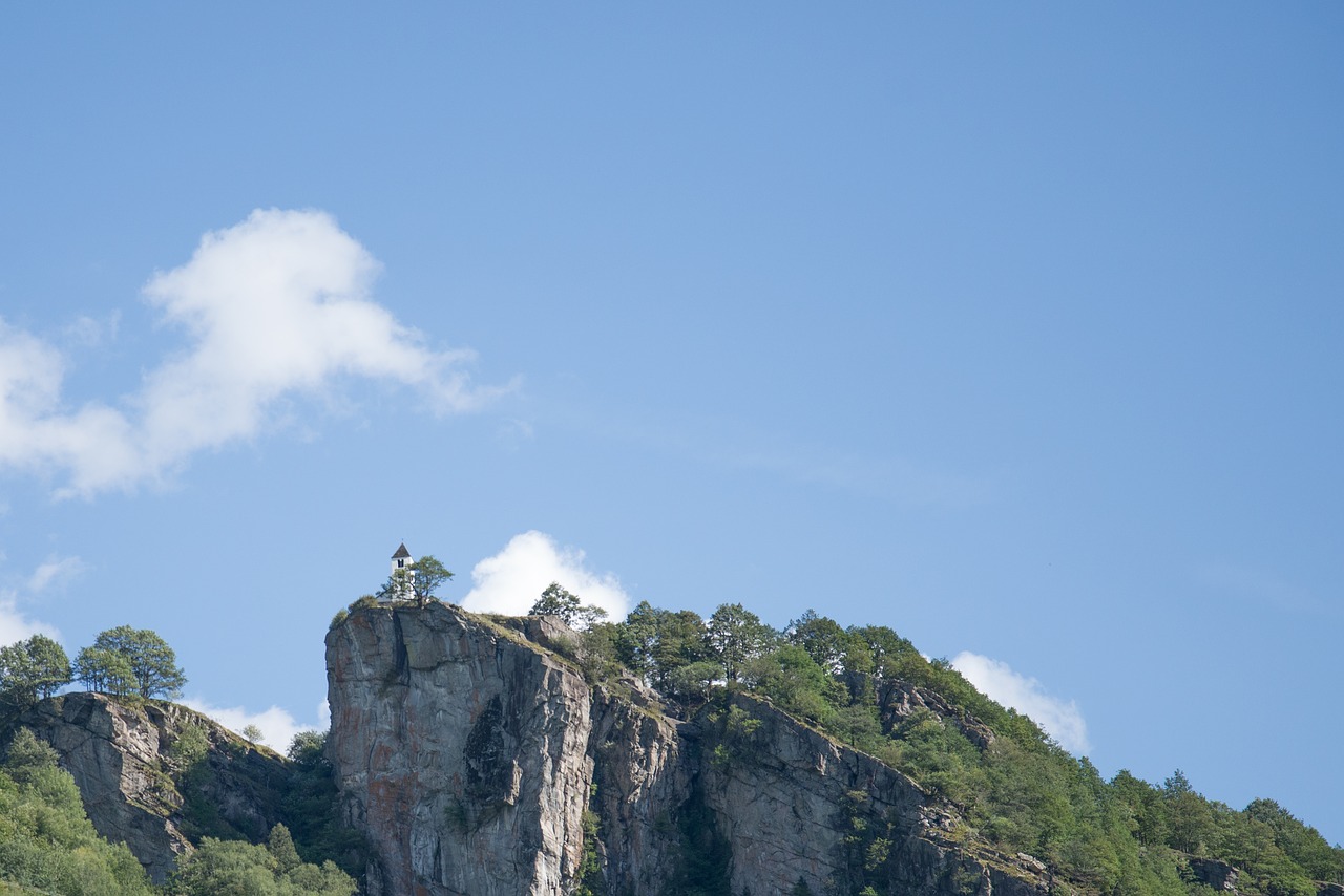 Image - mountain cliff church white travel