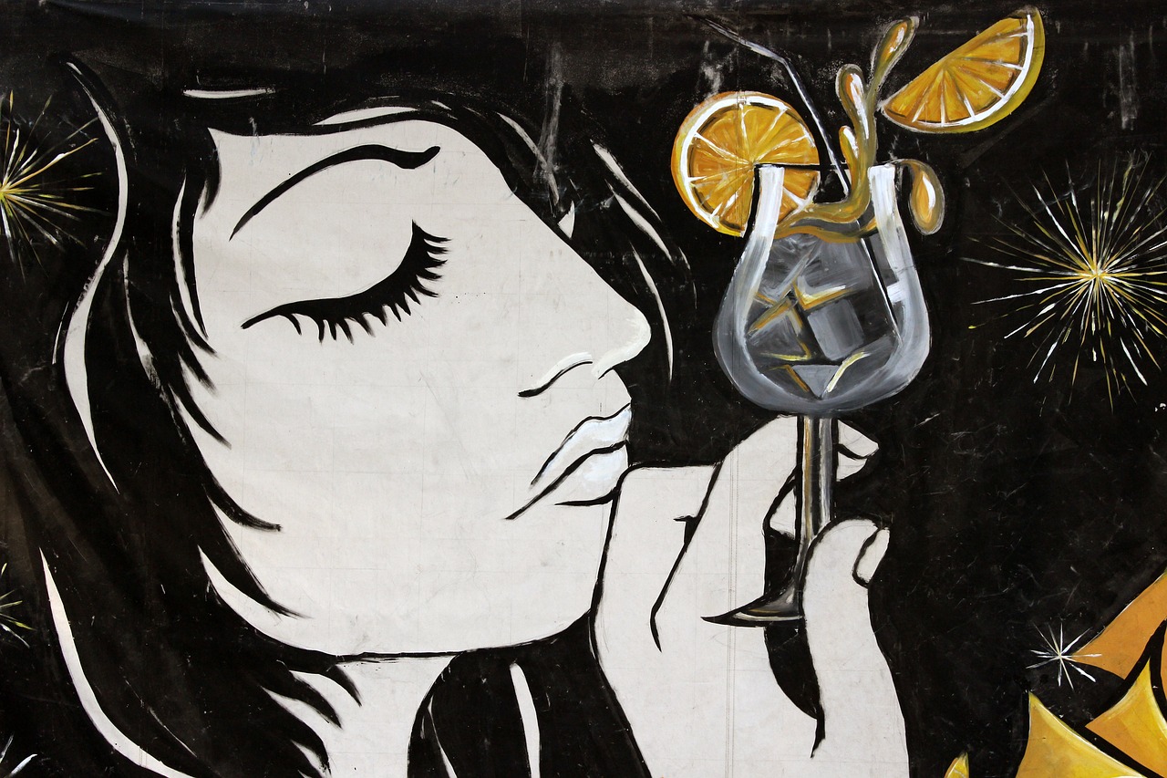 Image - graffiti drink girl woman cocktail