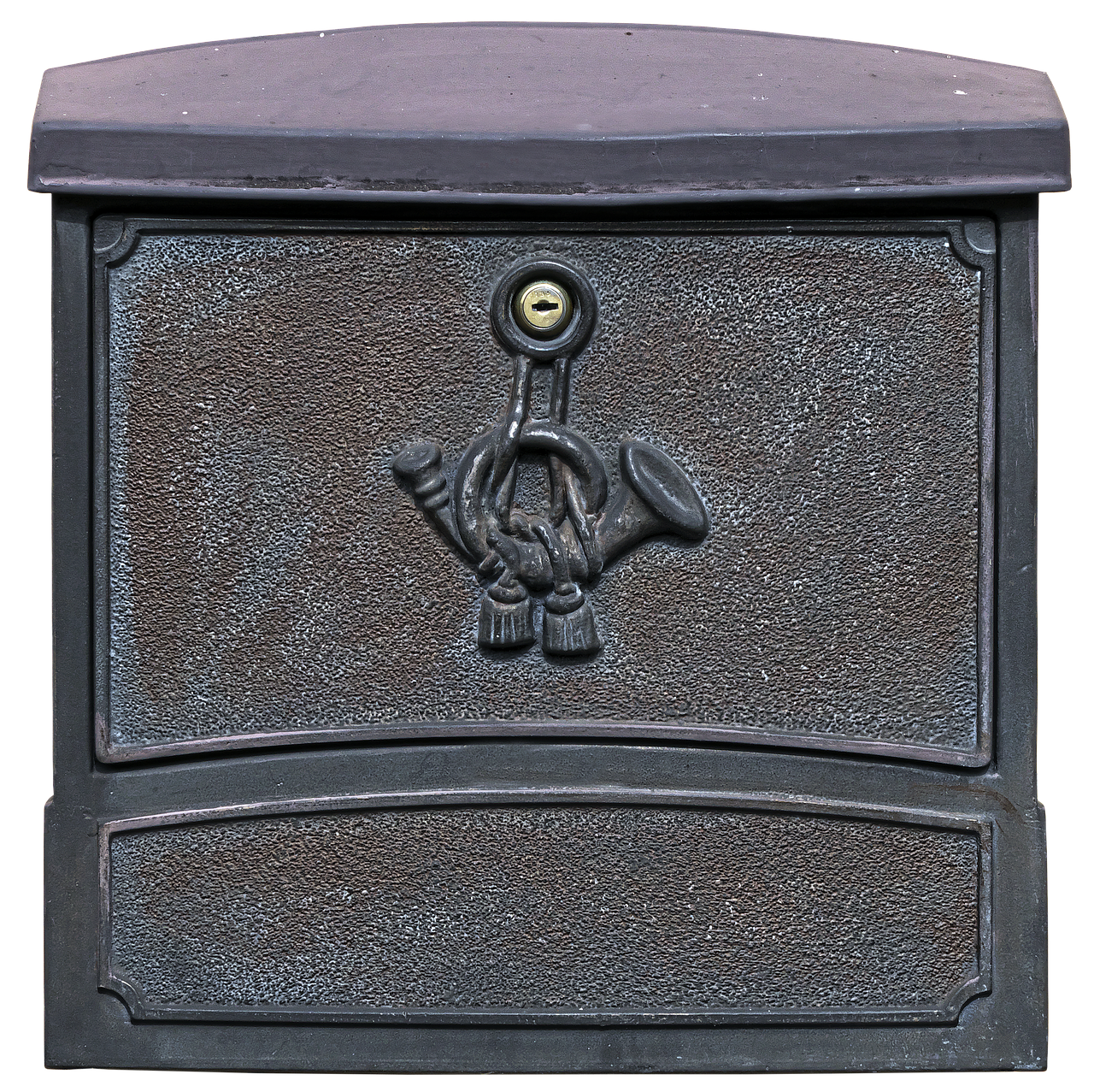 Image - letter boxes post horn mailbox grey