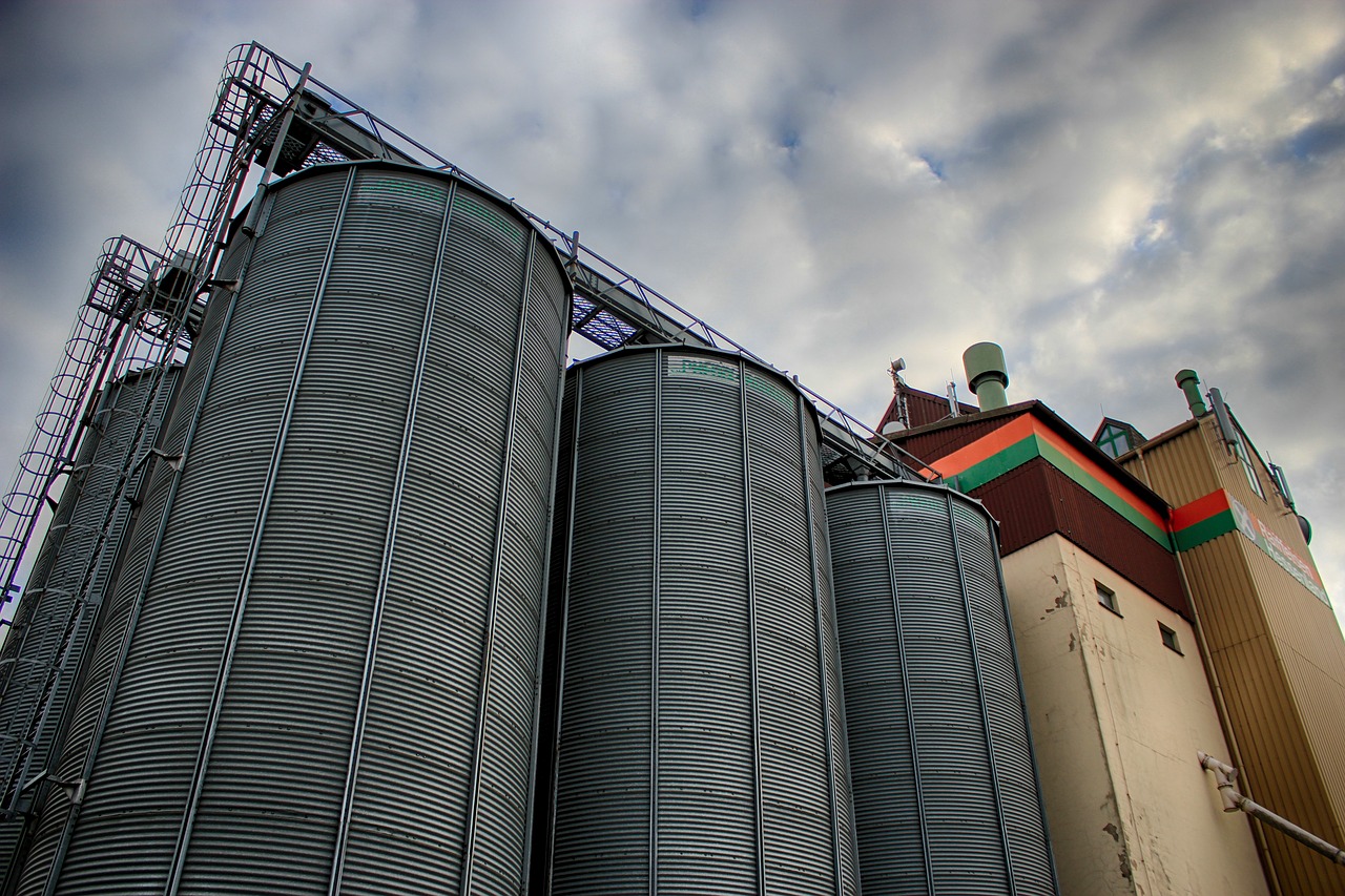 Image - silo cereals sky stock grain