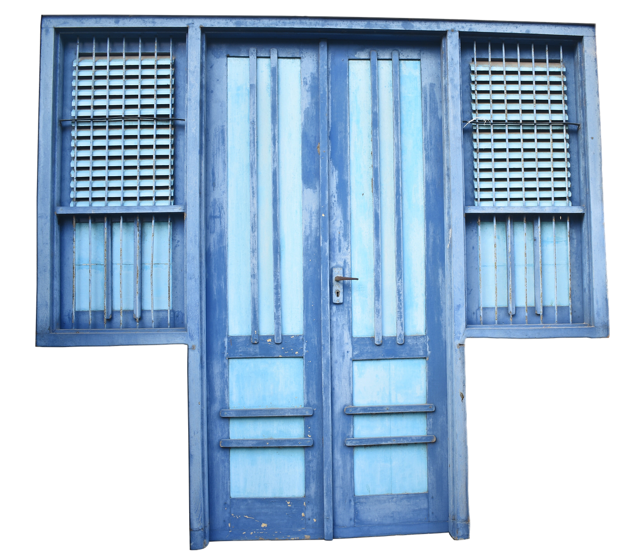 Image - door front door old weathered blue