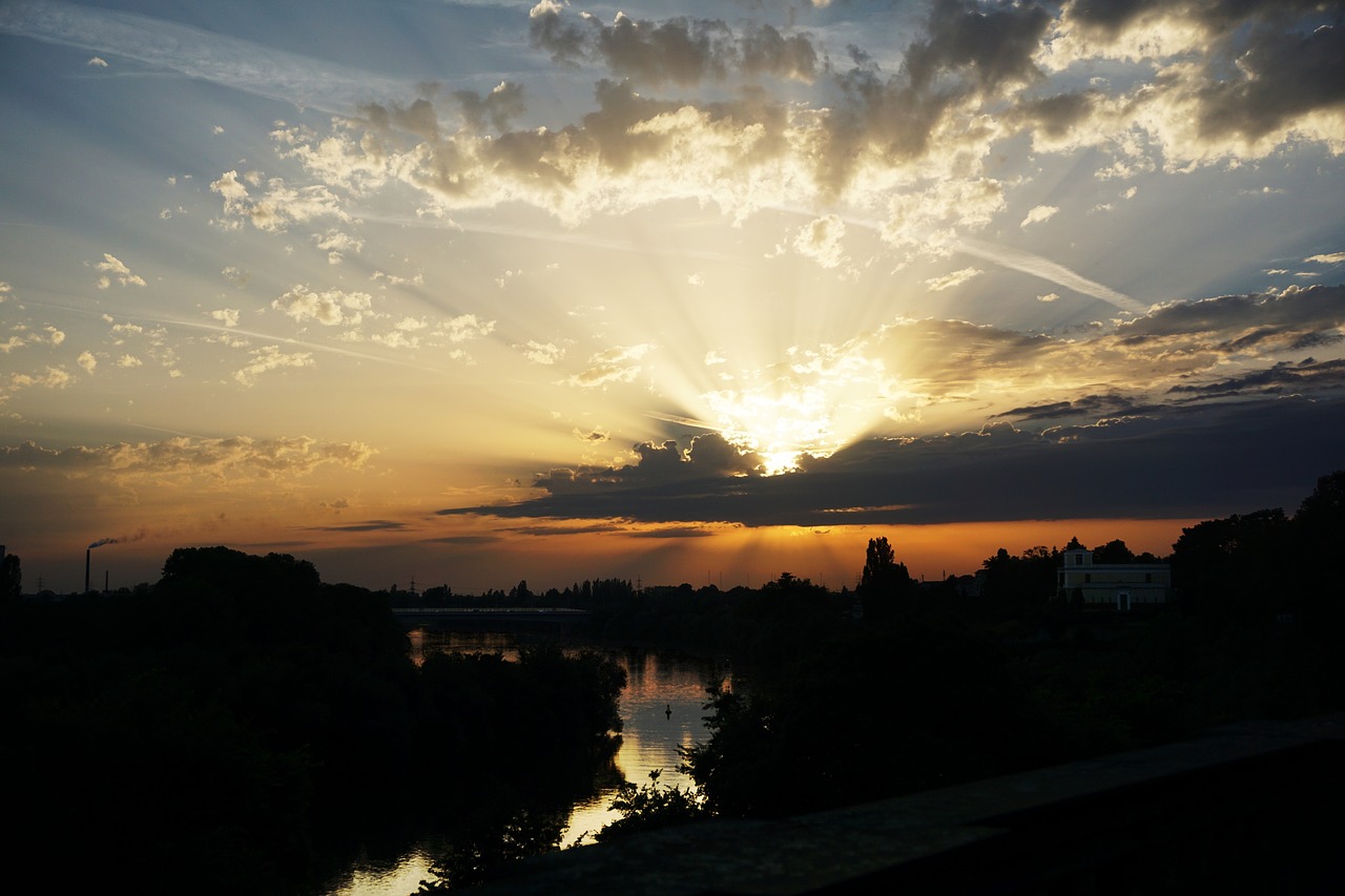 Image - sunset aschaffenburg main