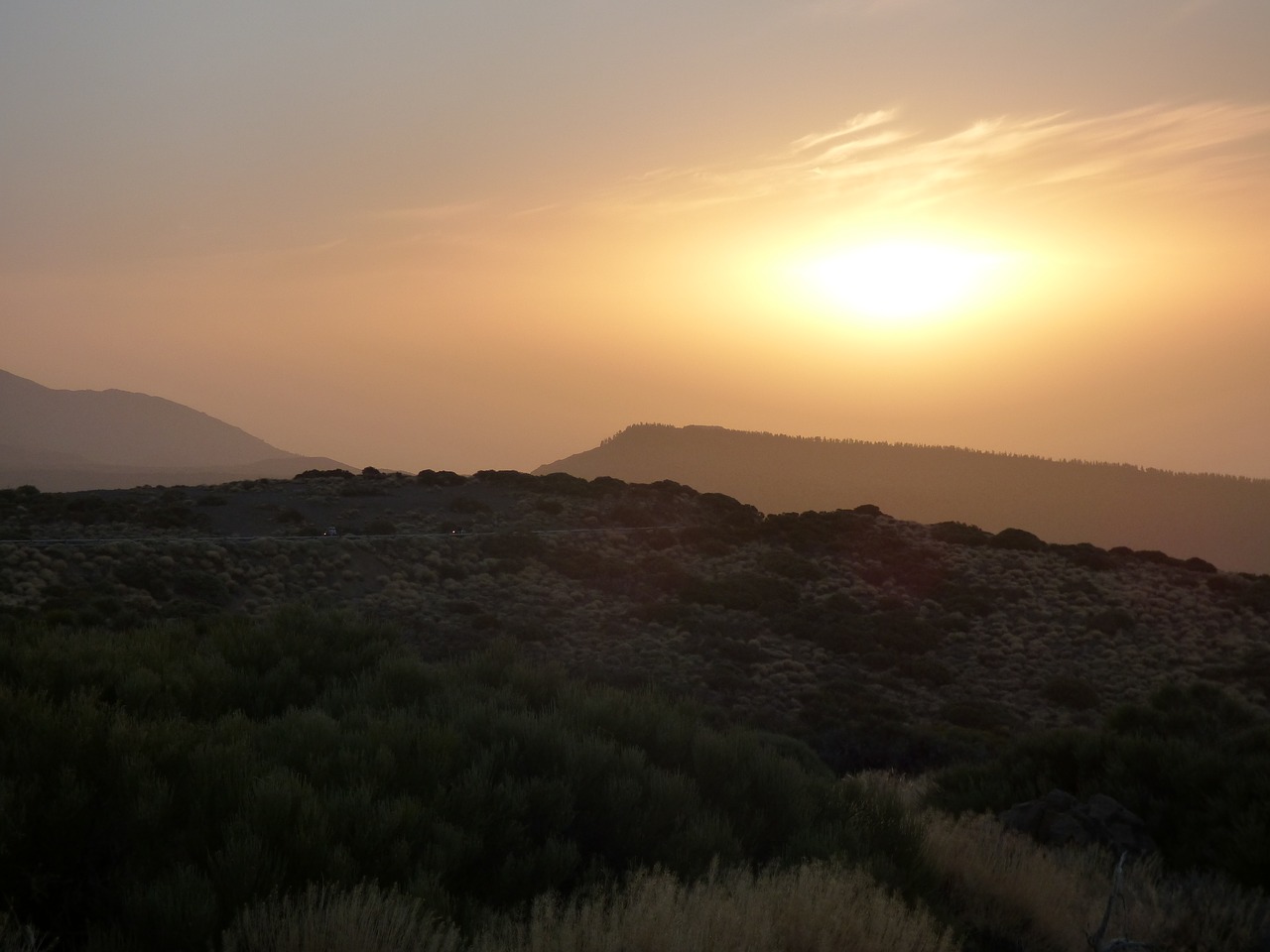 Image - sunset teide tennerifa mood