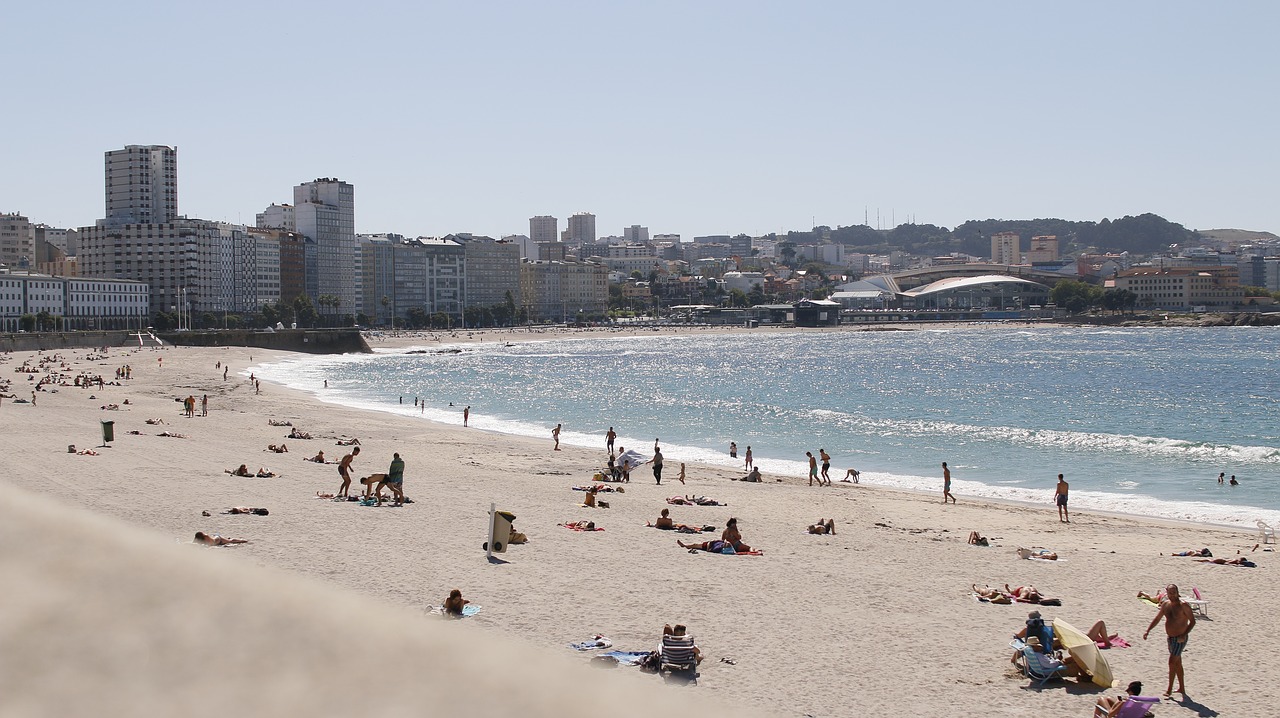 Image - beach corunna sea galicia spain