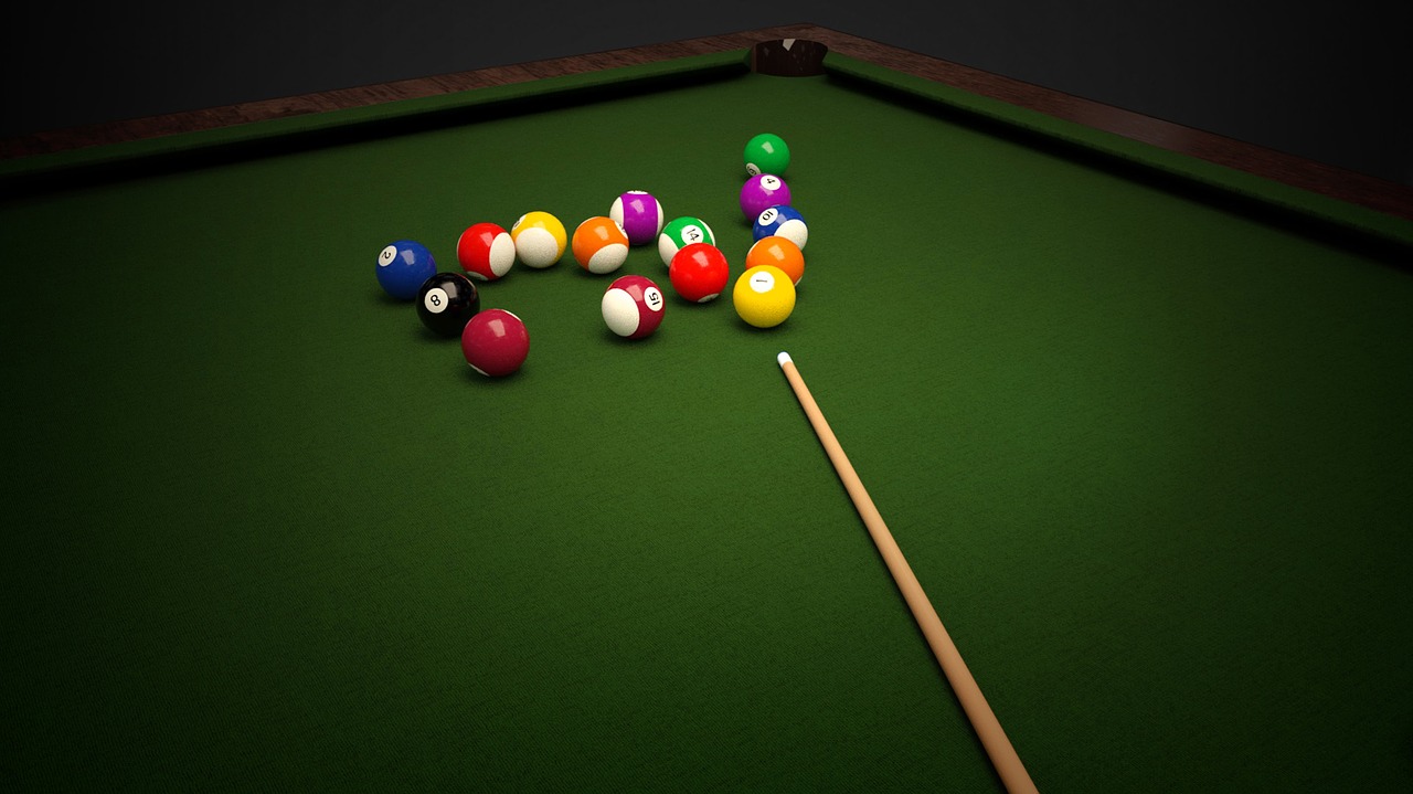 Image - billiards balls table cloth play