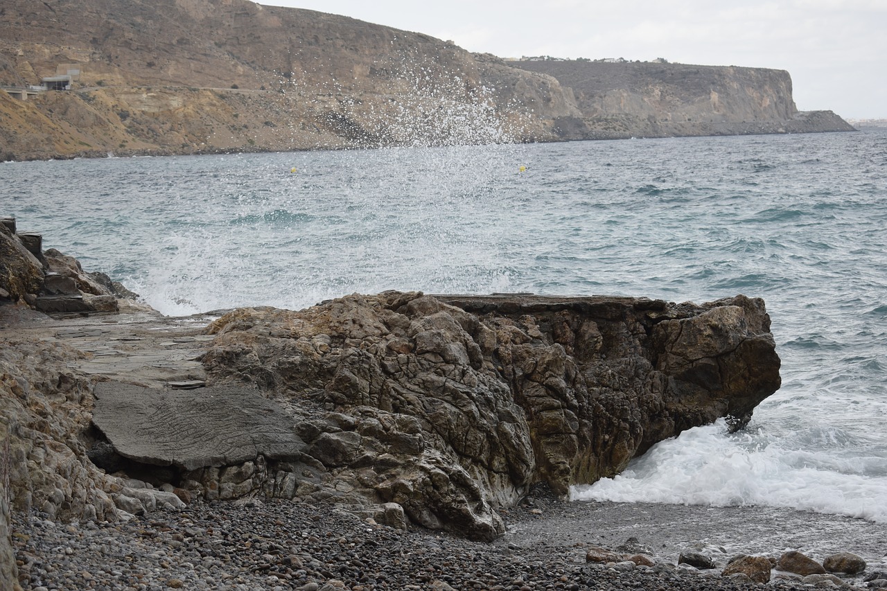 Image - landscape costa rocks sea almeria