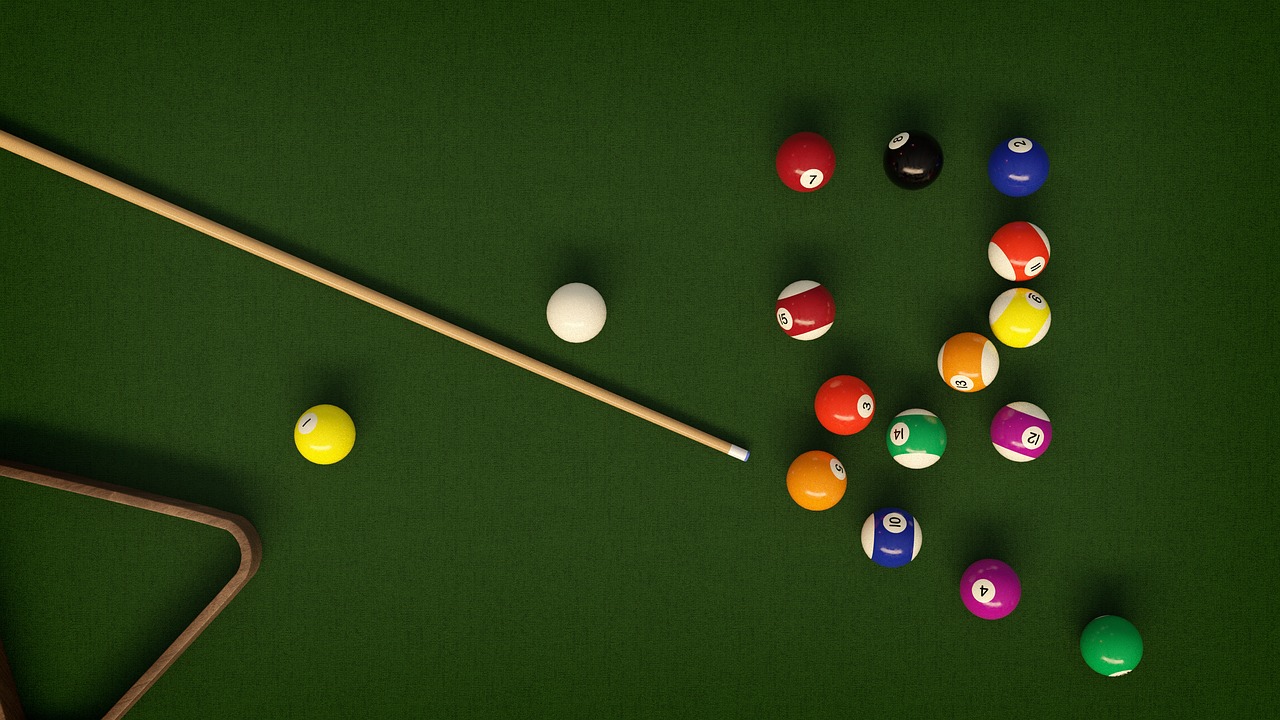 Image - billiards balls table cloth play