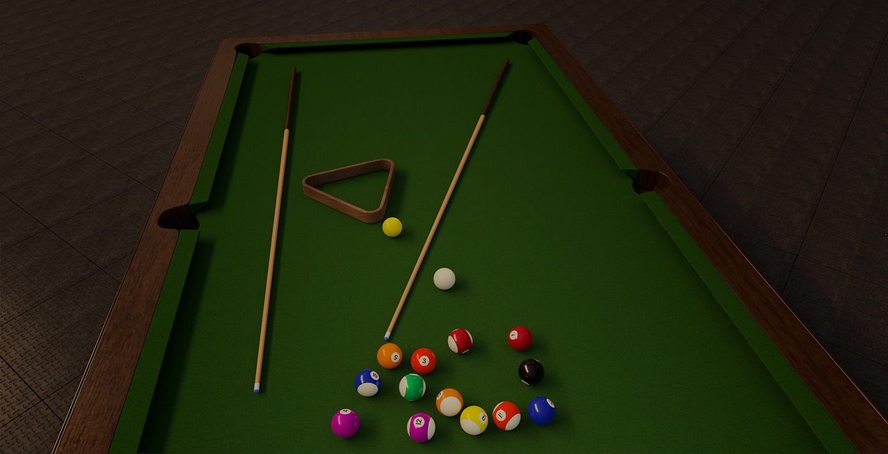 Image - billiards balls table cloth play