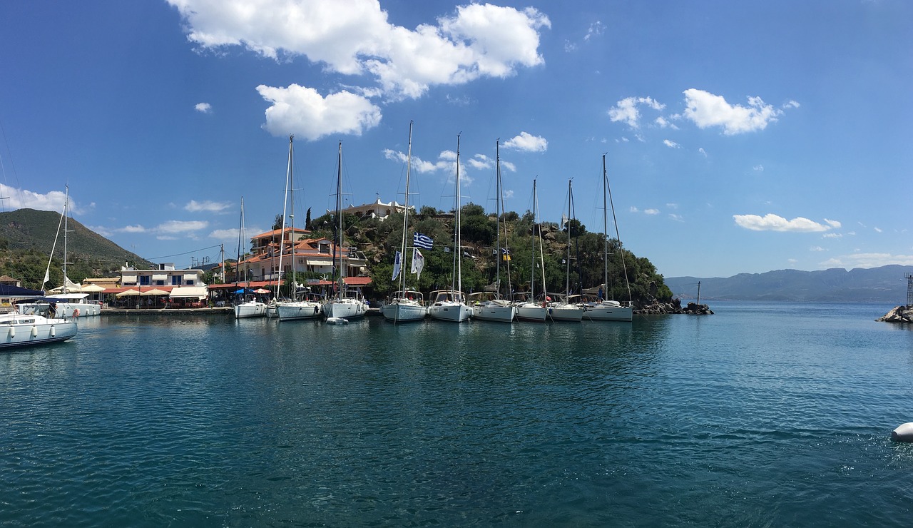 Image - greece marina sailboats boats