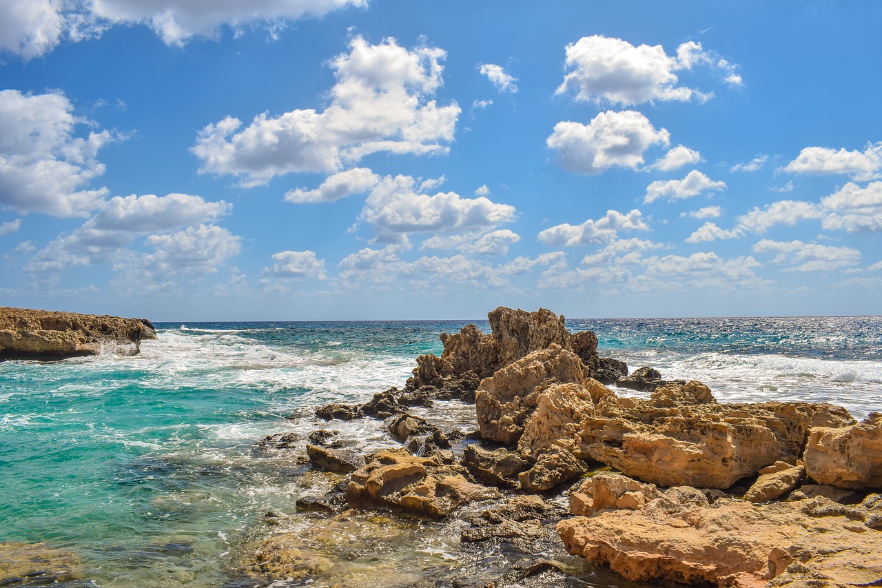 Image - landscape sea rocky coast sunlight