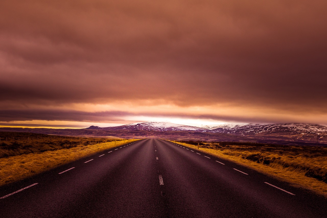 Image - iceland road wide color orange
