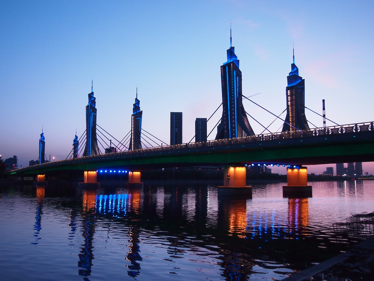 Image - at dusk bridge the grand canal blue