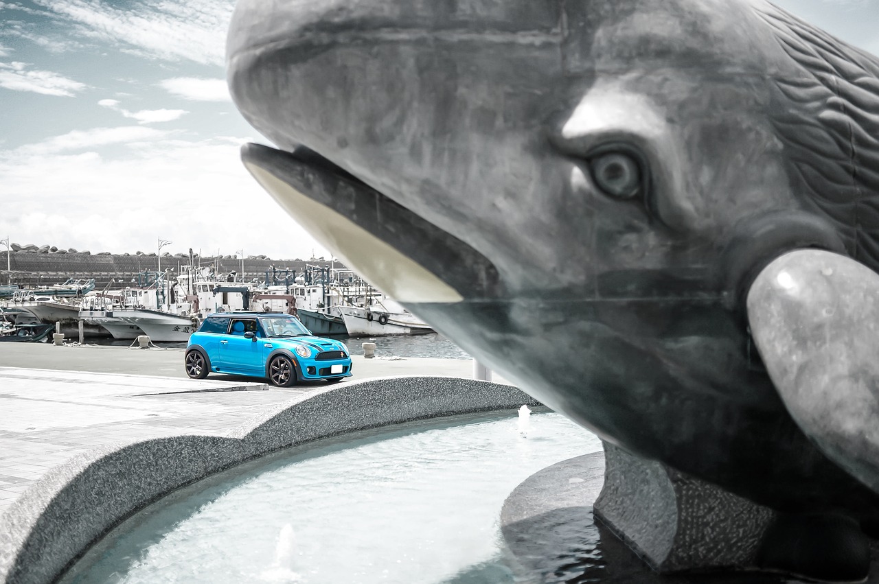 Image - travel mini cooper whale statue