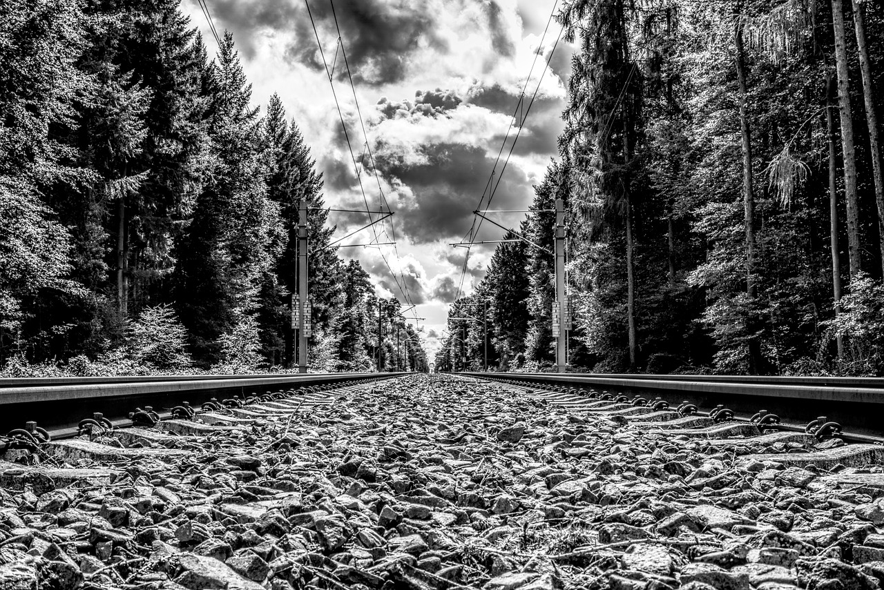 Image - rail track railway railroad tracks