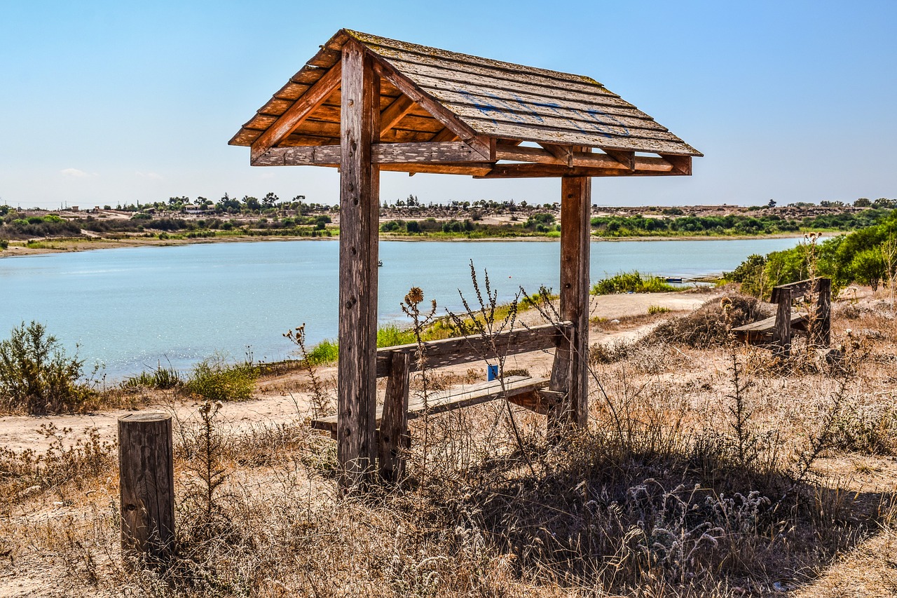 Image - picnic site bench lake landscape