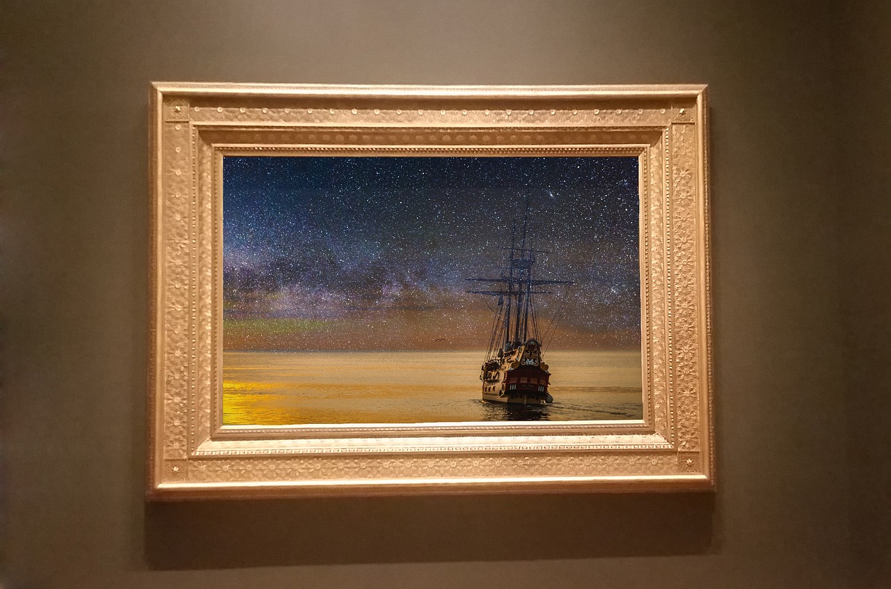 Image - frame art gallery ship sea sunset