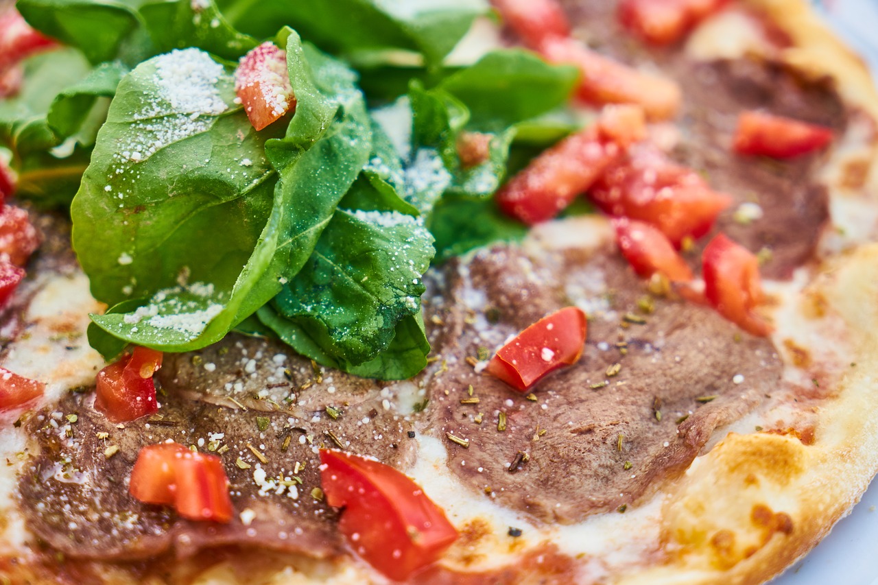 Image - meat egg greens bacon yellow red