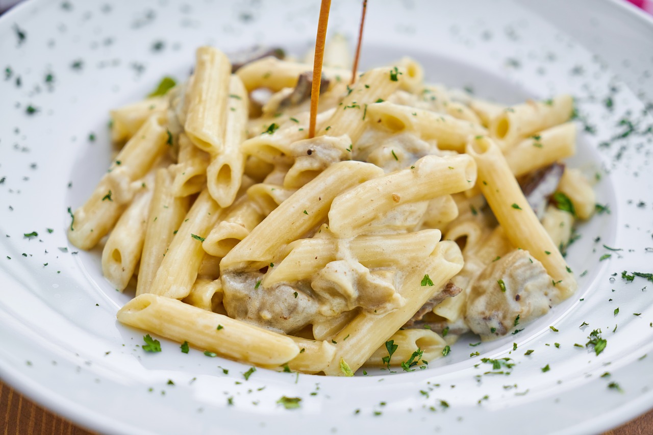 Image - pasta penne meat photography dough