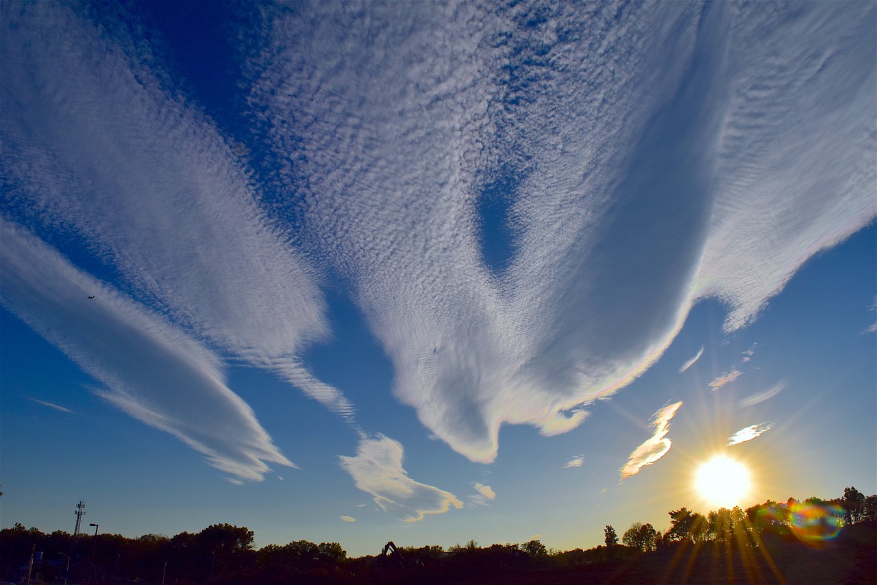 Image - sunset clouds sky lake water