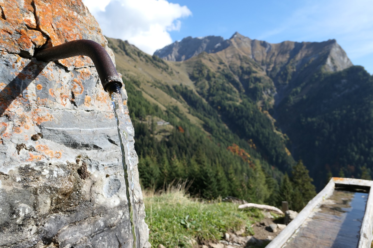 Image - water fountain mountains wet clear