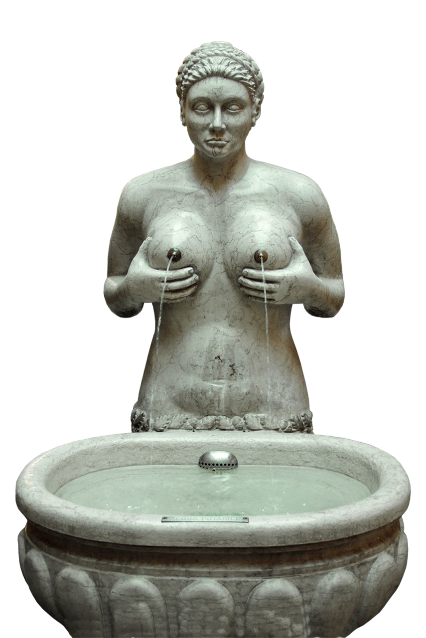 Image - fountain breasts woman breast