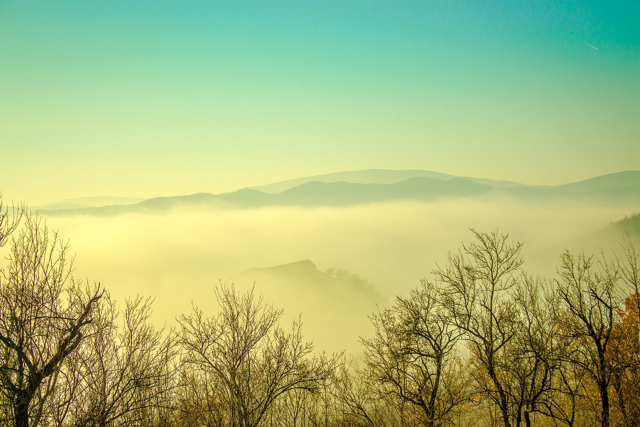 Image - landscape fog mountain morning